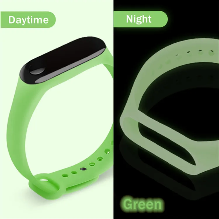 
Luminous Mi band 3 4 Strap mi3 watchbands accessories Night Light wrist Replacement for Xiaomi miband 3 4 smartband 