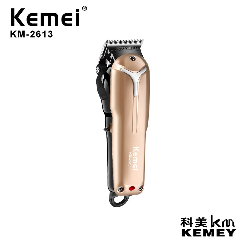 
Kemei KM-2613 регулируемый углеродистая сталь лезвия Профессиональный подавление шума аккумуляторная многоцветная Kemei машинка для стрижки волос 