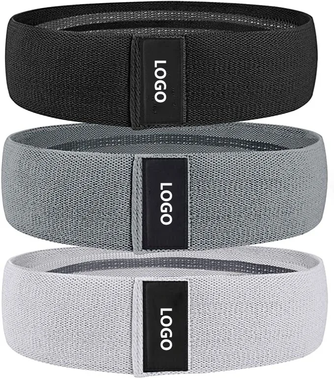 New Design Custom Logo Set Of 3 Exercise Stretch Hip Circle Printed Fabric Booty Band Gym Fitness Glute Resistance Band