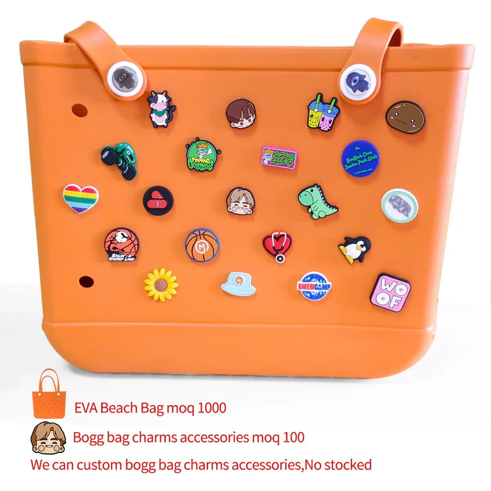 Custom wholesale designer silicone shoes charm backpack handbags tote bogg bag charms accessories