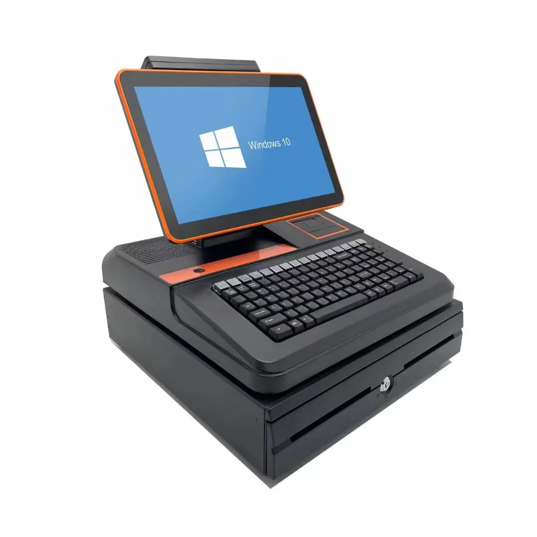 15.6 inch Windows 7/10 POS machine with Capacitive Touch Screen Cash Register All in One cashier PC POS System for supermarket