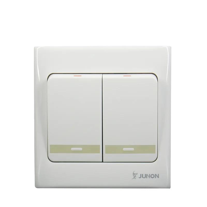 JUNON Hot Selling High Quality 2 Gang 1/2 Way Big Button Electric Wall Switch