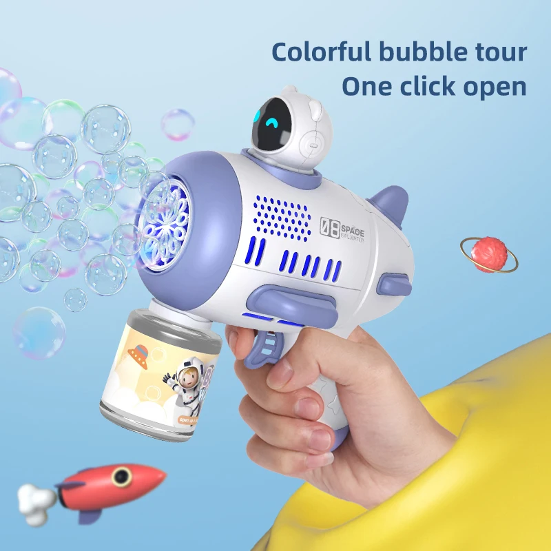 12 Holes Bubble Machine Guns Batteries Or Usb Charging Aircraft Bubble Blower Machine Plastic Bubble Gun for Kids