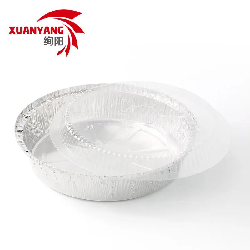 9 inch round widely use aluminum container tin foil tray with dome lid