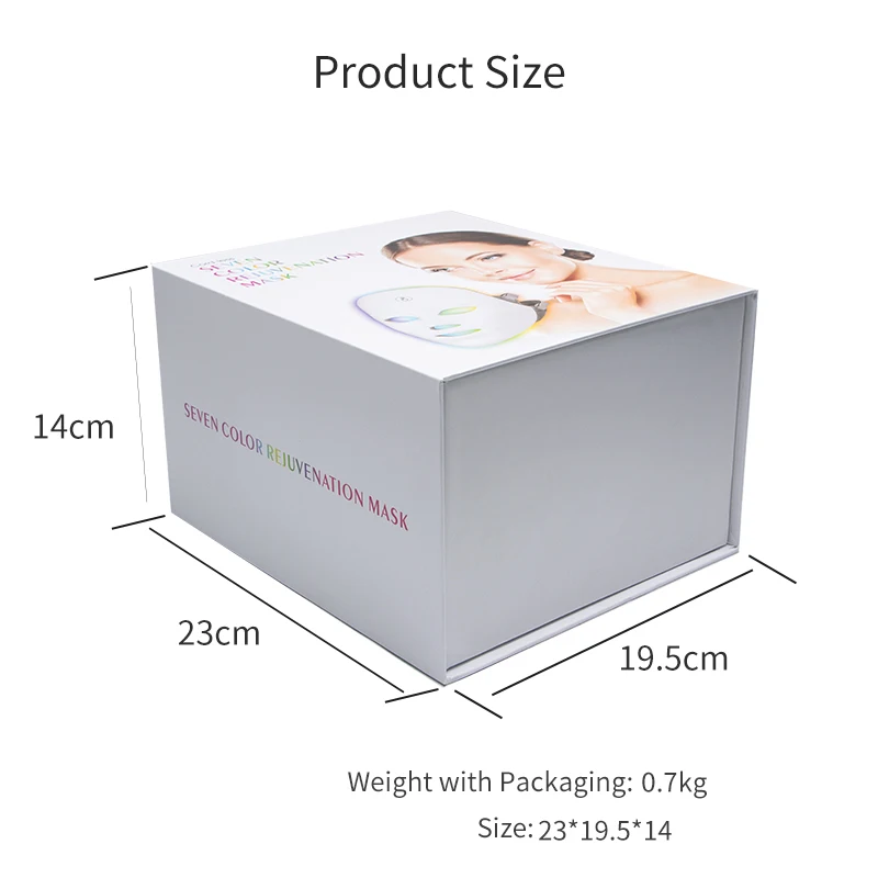 Wireless rechargeable 7 color led face mask photon handheld facial  pdt led light therapy machine