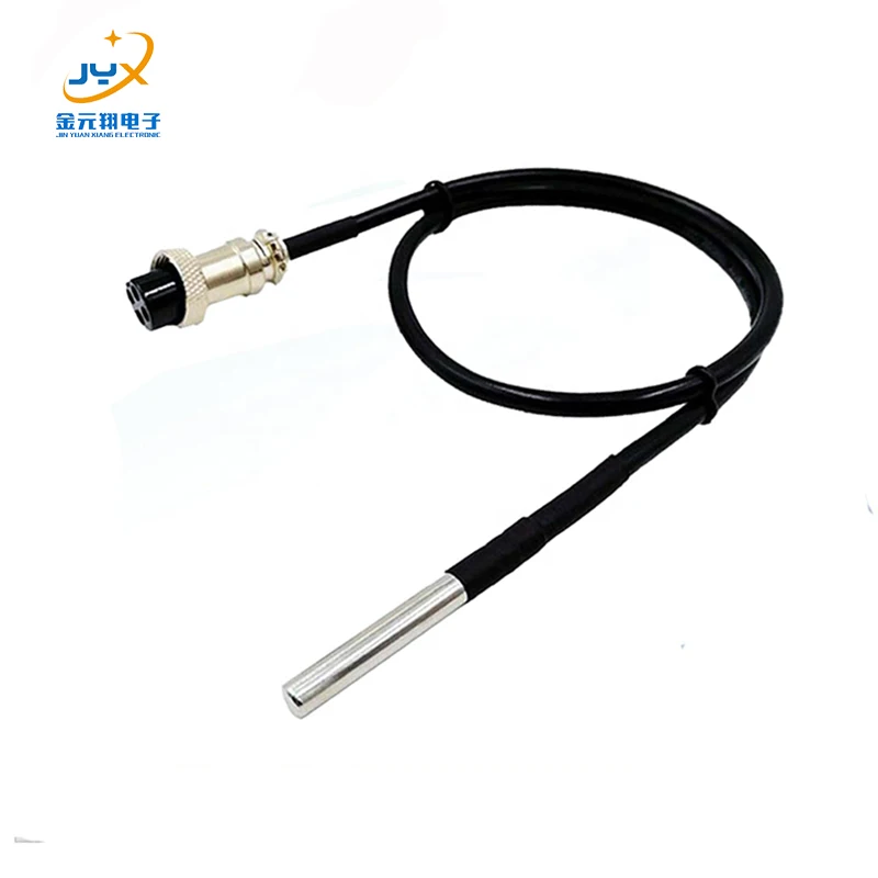 GX12 GX16 6*50mm 2M 3M 6M Waterproof IP 68 Stainless steel probe DS18B20 Temperature Sensor