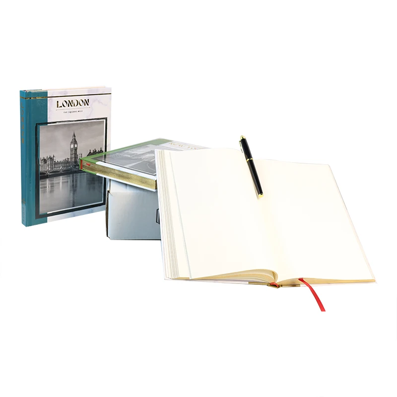 Custom blank white embossing decor book fake designer Magnetic City Theme decorative book set for gift