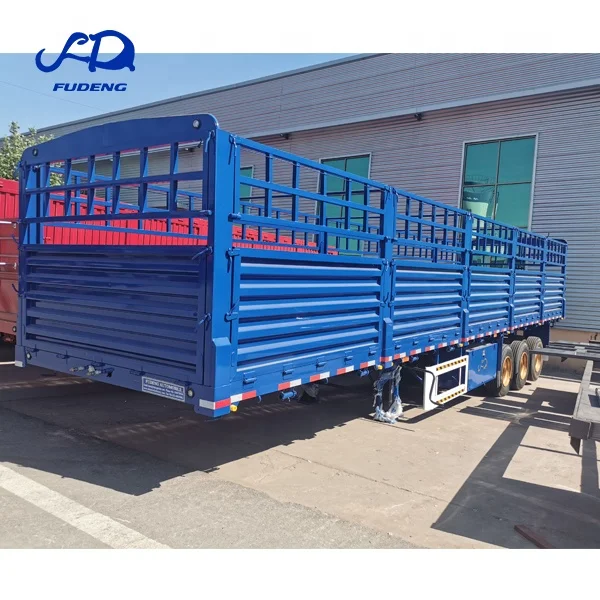 Factory Price Tri-axle 30ton 50t dry cargo carrier Fence Side Wall Van Cargo Truck trailers Semitrailer