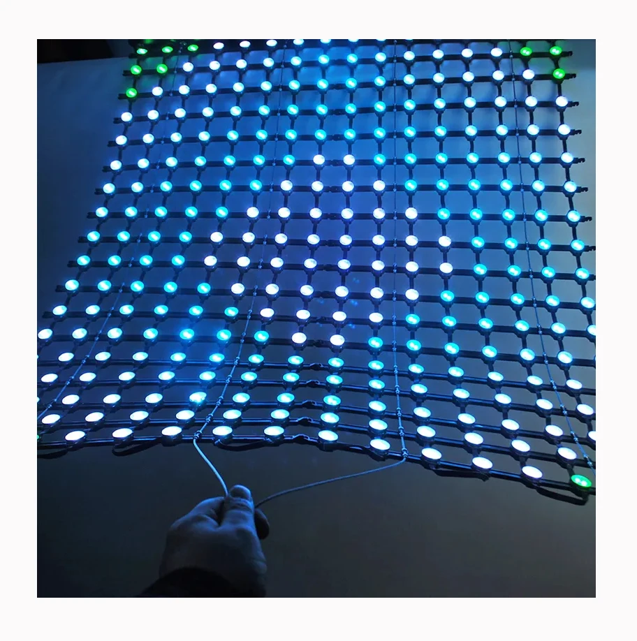 Foldable RGB LED Pixel Matrix Led Mesh Screen for Media Facade lighting
