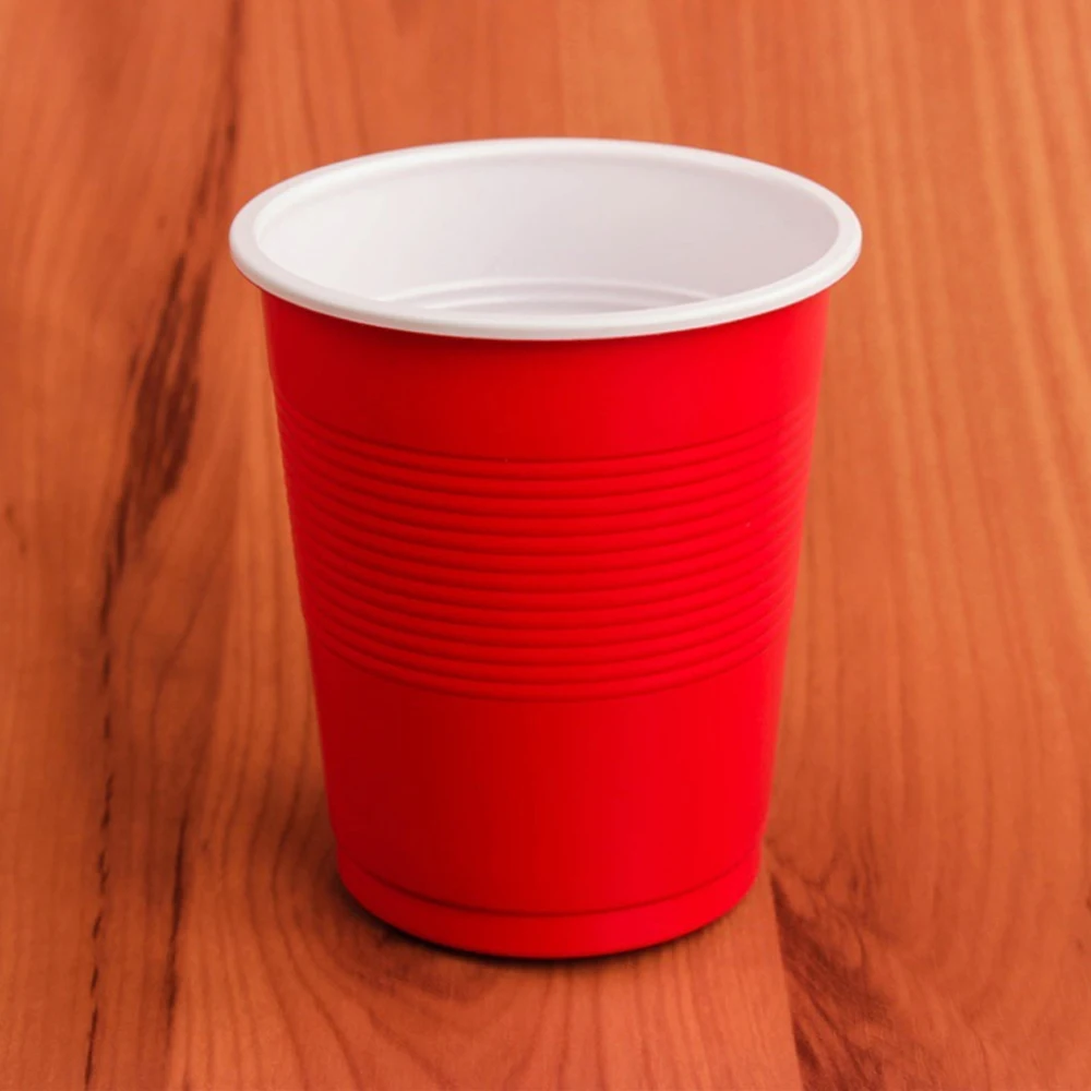 
Custom American style red white 180ml disposable cold beer beverage water glass for party colored RPP/PP plastic wine cup 
