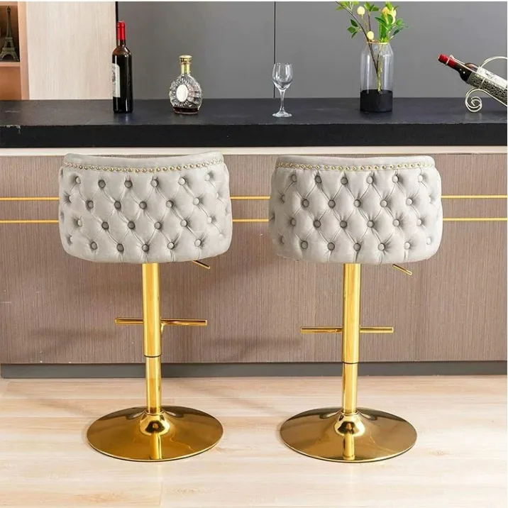 New modern Italian bar chair Light luxury fashion bar chair lift rotary back high chair Home hotel front