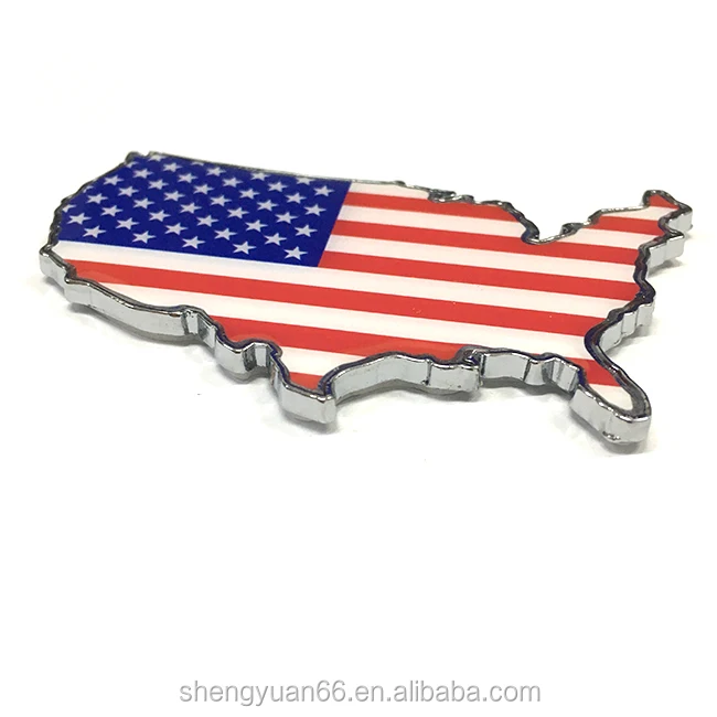 Wholesale Price Logo Custom 3D Metal 3M USA Flag Hard Enamel Car Emblems