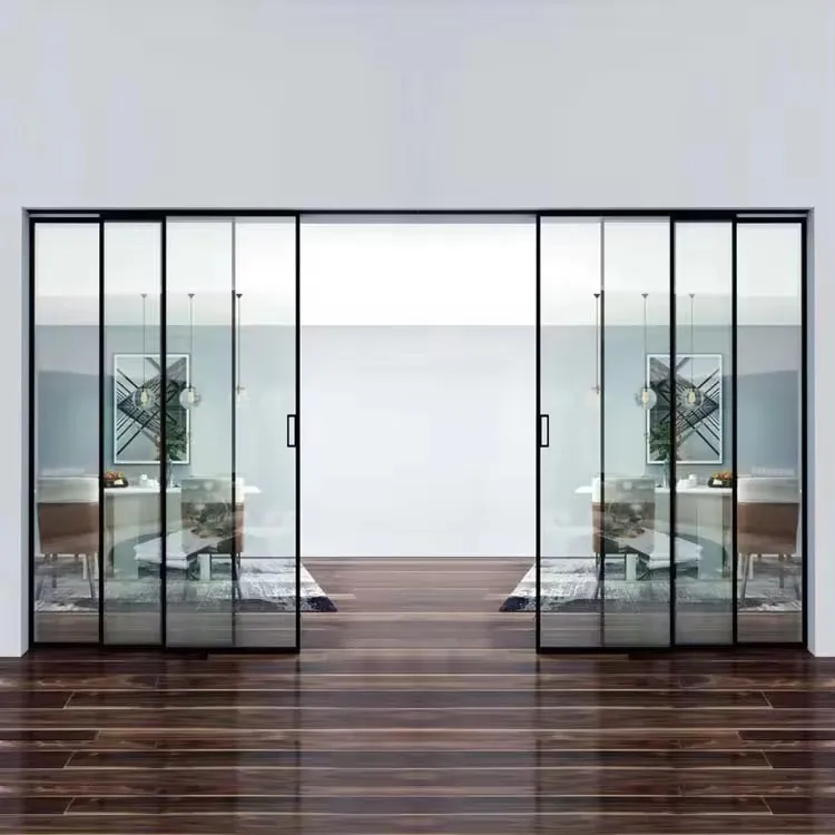 high quality competitive price big handle korean jamaica slide doors double glass thermal break aluminium sliding door