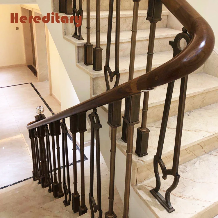 Modern Minimalism Aluminium Alloy Banister Handrail Luxury Staircase Railings Cast Aluminum Deck Railing