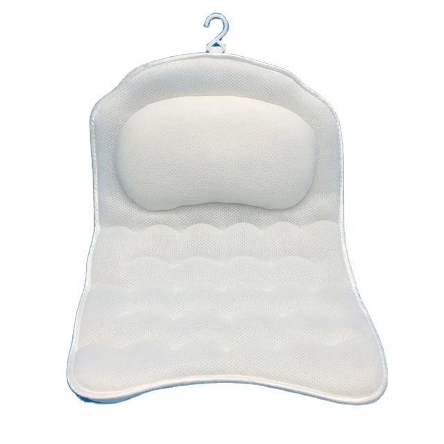 Wholesale ergonomic spa wedge bath pillows for tub neck and back support spa cushion for tub spa bath pillow