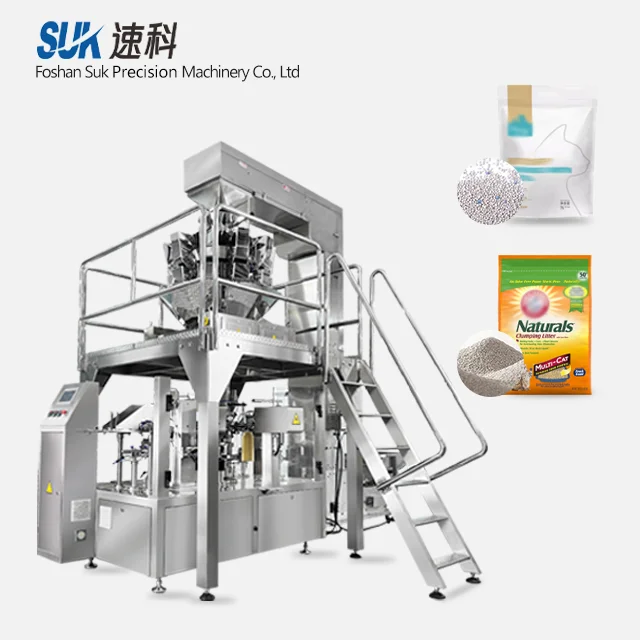 500g 1KG Automatic Weighing Pet Litter Peanut Popcorn Chips Bag Filling Packing Machine For Cat Litter Bag Packing Machine