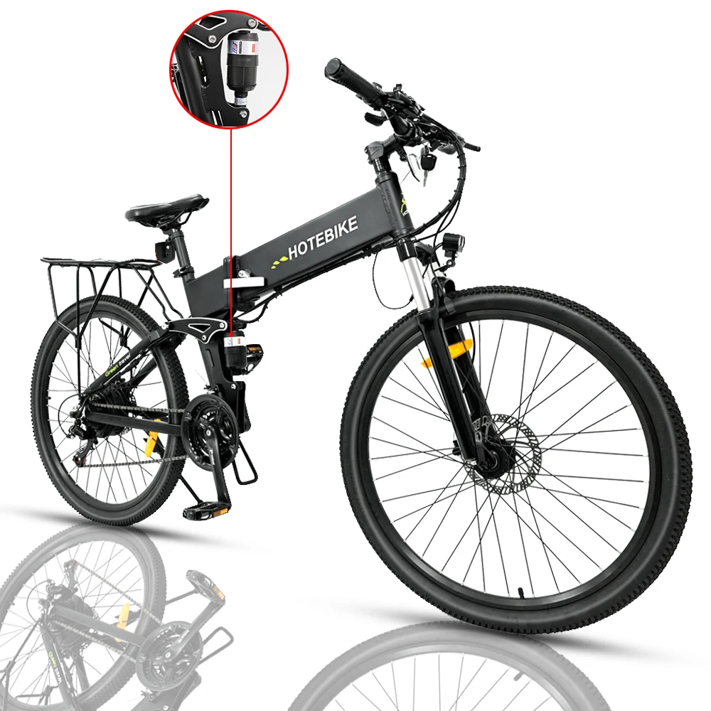 500W Folding Electric Mountain Bike 26' Ebike 22MPH Adult Electric Bicycle with 48V Removable Battery Up to 50 Miles 21 Speed,