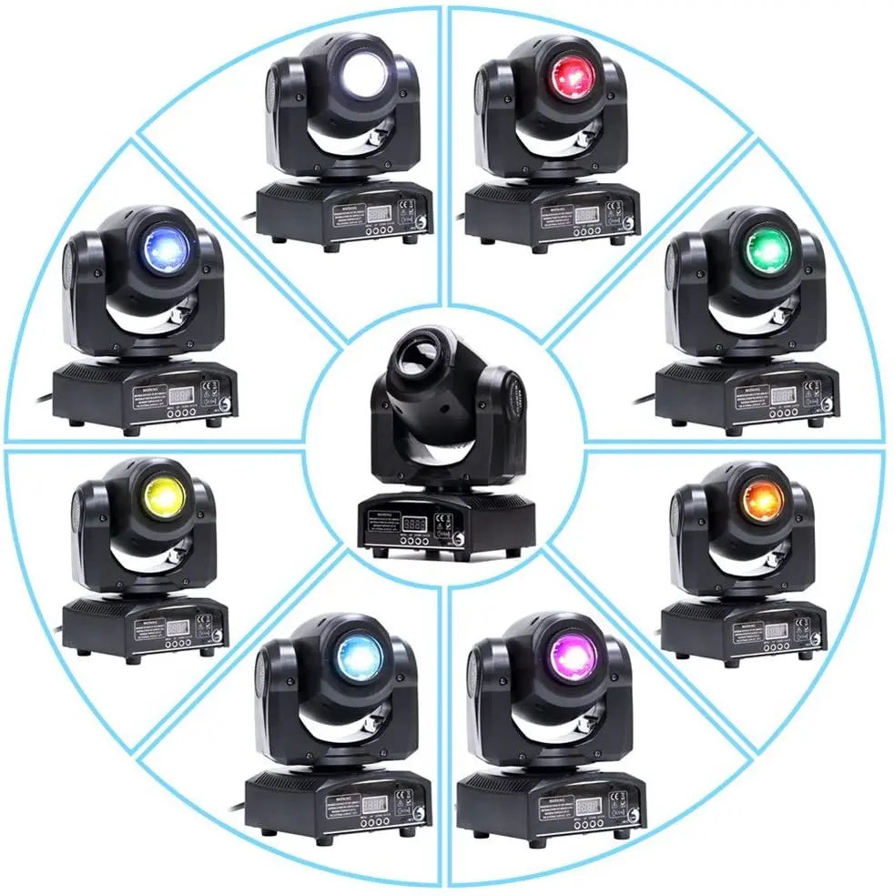 U`King Hot Sales Head Moving 25W RGBW 4 in 1 LED Heads 8 Gobos Patterns Spotlight Light