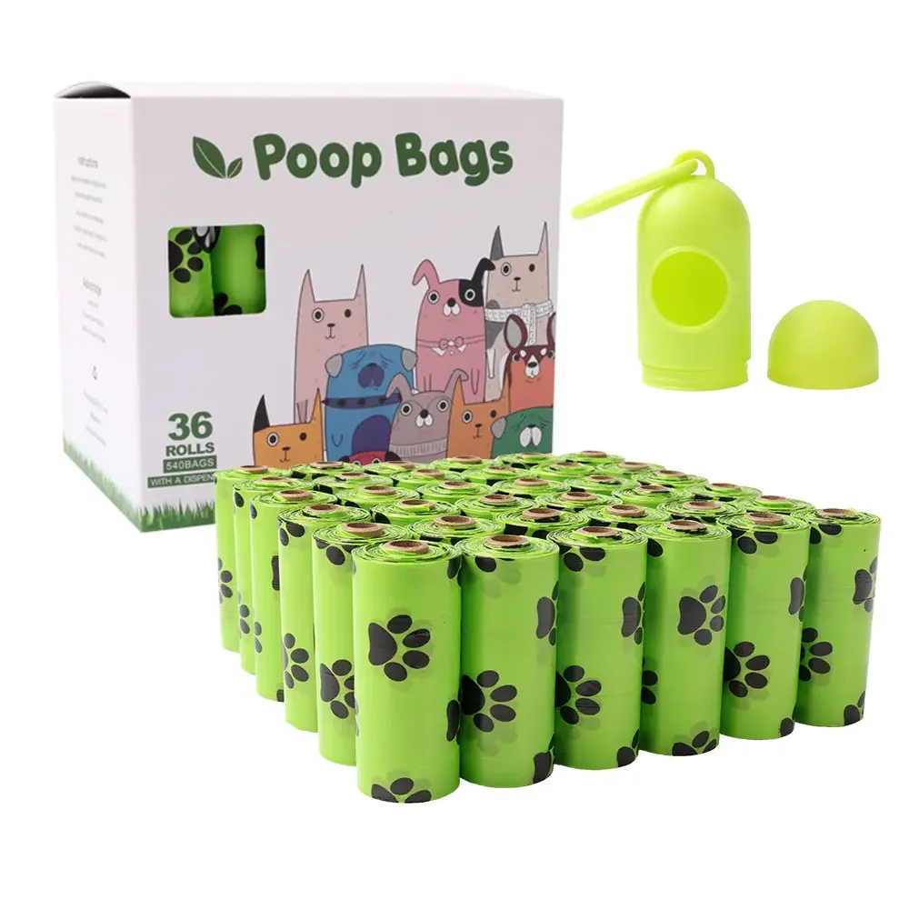 Rarewe Pet Supplies Eco-Friendly Pet Waste Bag Manufacturer Custom Logo Dog Track Prints Biodegradable Pink Dog Poop Bag