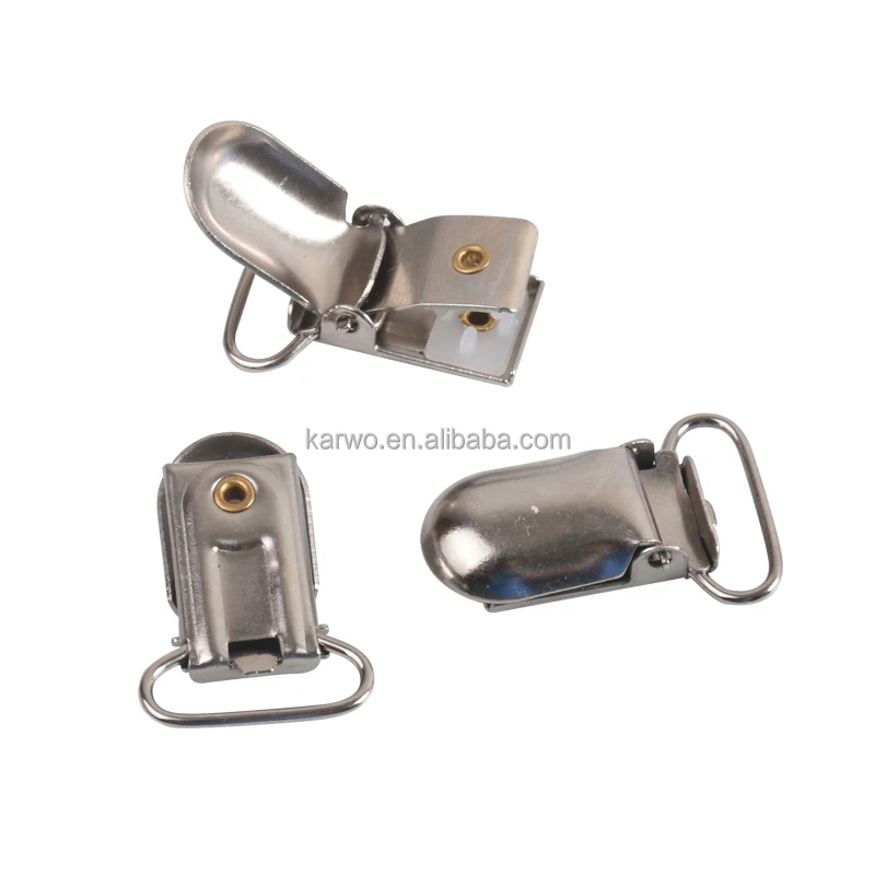 New Baby Pacifier Holder Clip Suspender Clip Custom Logo Metal Suspender Clips Buckle for Suspender Belts
