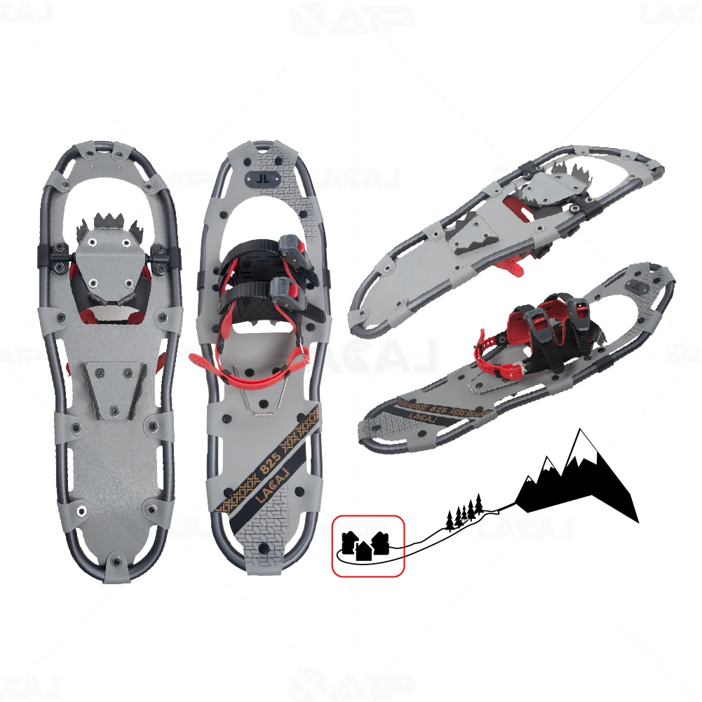 XTAP Customize Logo Rachet Binding Aluminum Frame Outdoor Unisex Ski Walking Flat Terrain Recreational Snowshoes