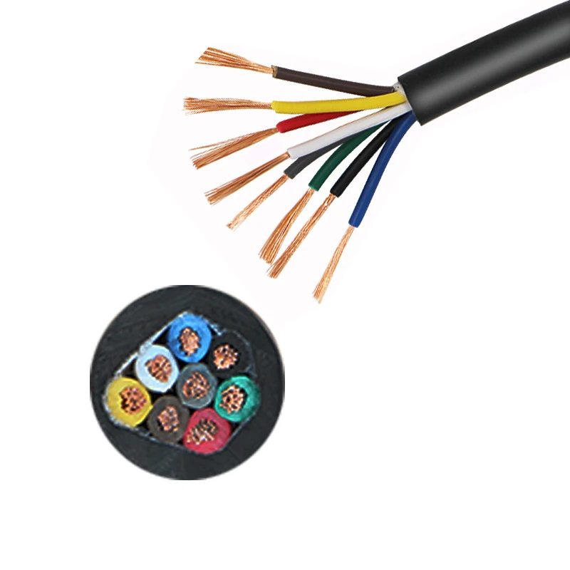 RVV control cable wires 8 core 0.75mm full copper conductor  Machine equipment patrol line alarm cable