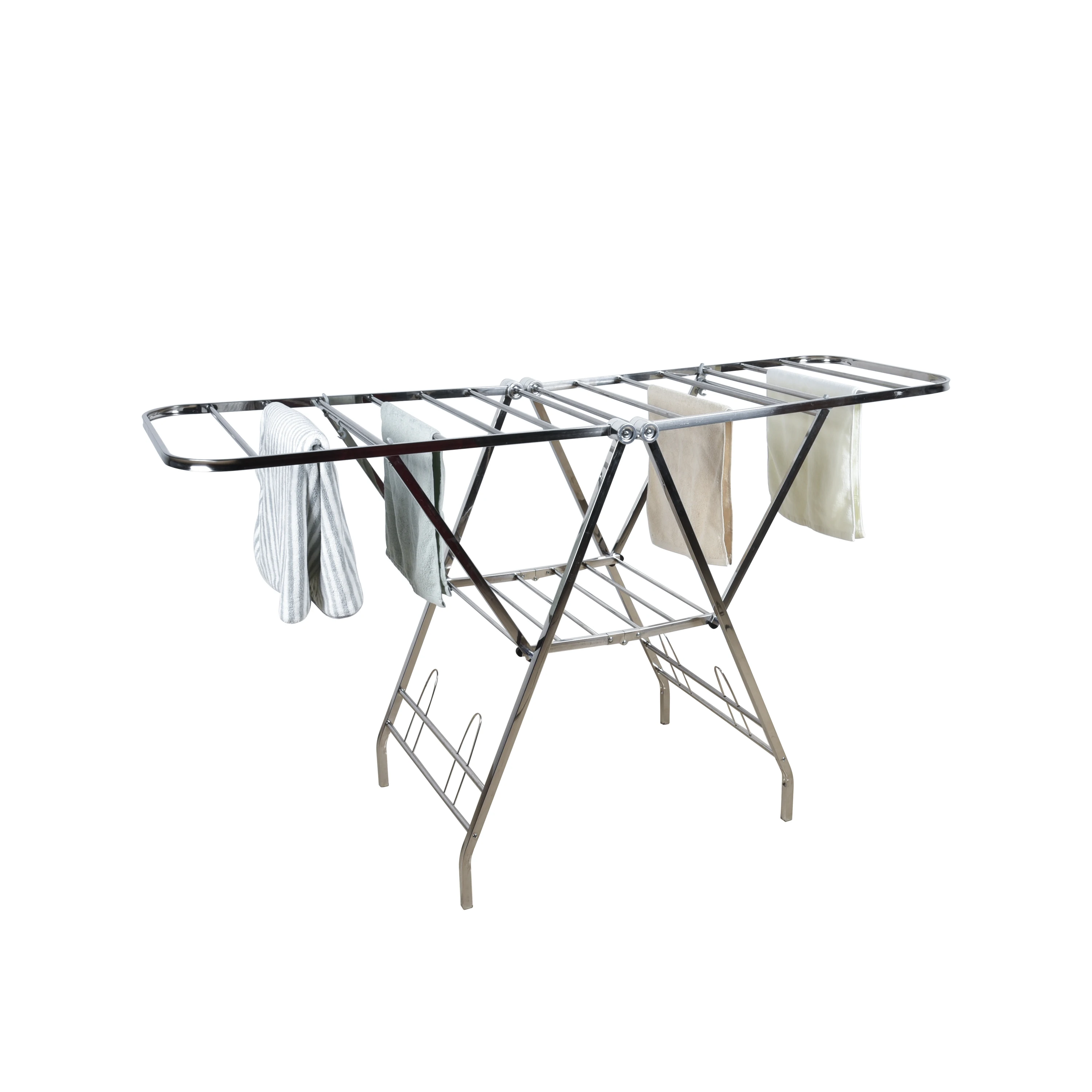 Bathroom Balcony Extendable Portable Standing Clothes Drying Rack