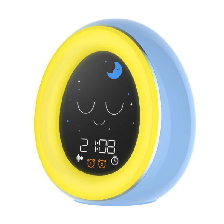 Battery Operated Smart LED Lamp Digital Children Kids Desk Small Table Alarm Clock with  Wireless Speaker
