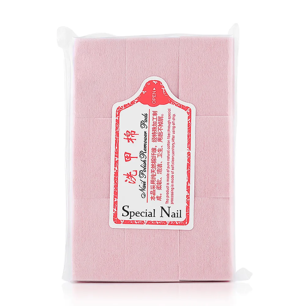Custom brand private label nonwoven Lint Free Nail clean Cotton Pads Remover to Soak Off Acrylic Gel Nail Polish