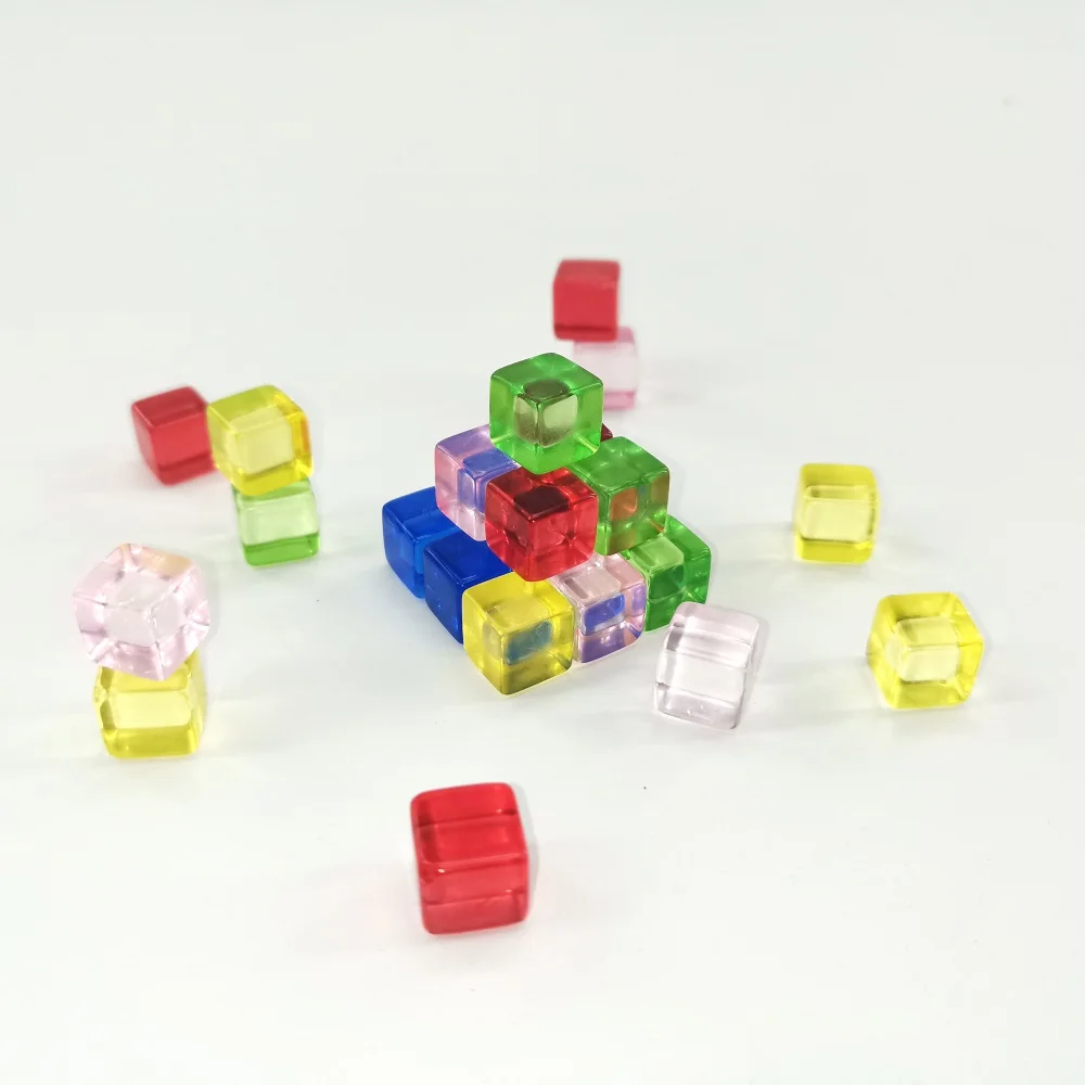 Custom Made Plastic Cube Pieces With Full Color For Board Game