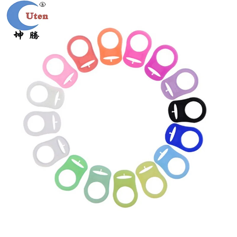 Cuten wholesale pacifier accessories  Made From Food Grade Silicone Baby Mam Pacifier Dummy Clip clear Adapter Ring