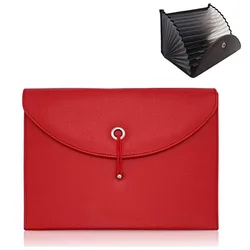 Factory direct sales a4 leather file folder bag large capacity business black waterproof expanding document file bag