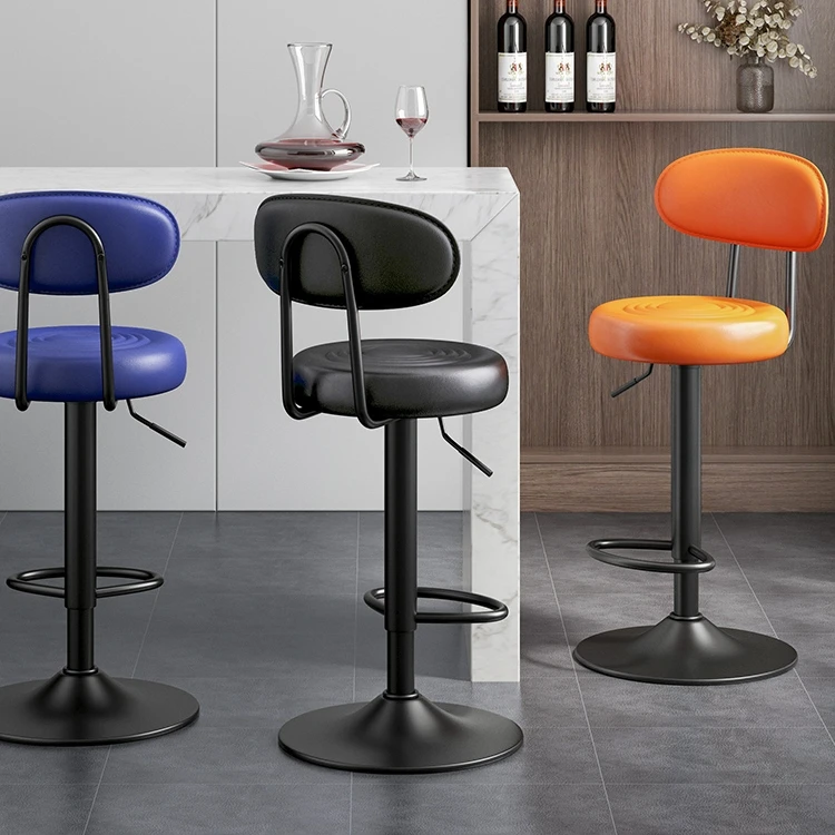 American style retro leather dining chairs wholesale red glossy leather soft bags, stainless steel burger shop backrest, restaur