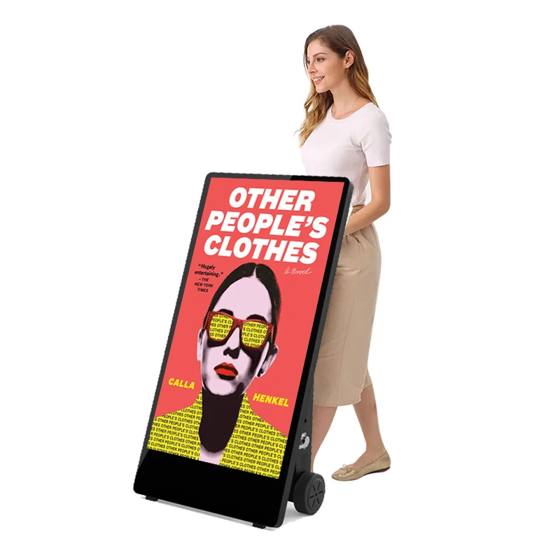 Samidisplay Battery-Powered Vertical Screen LCD Digital Signage Portable Advertising Display Floor Stand for Indoor outdoor use