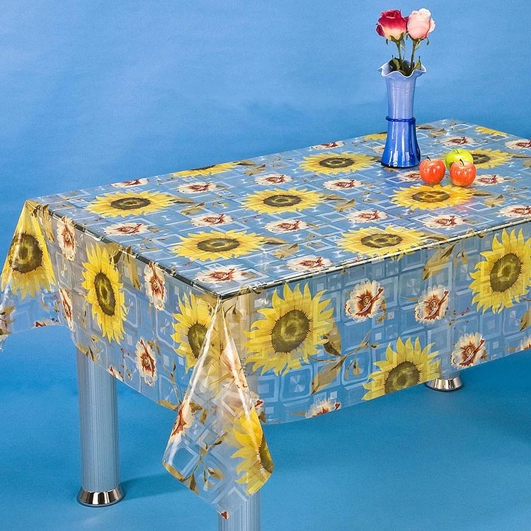 Высококачественная Толстая прозрачная скатерть из ПВХ и атласа с принтом на заказ