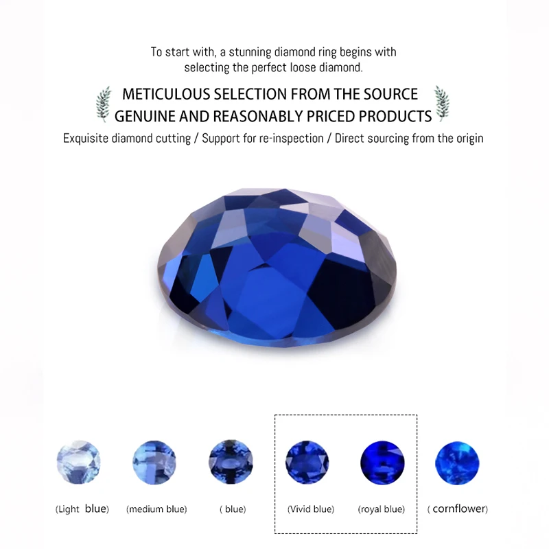 AGL Certified Royal blue lab sapphire 1carat 2carat 5mm Loose sapphire wholesale Jewelry Gemstones Blue Gems Lab Grown Sapphire