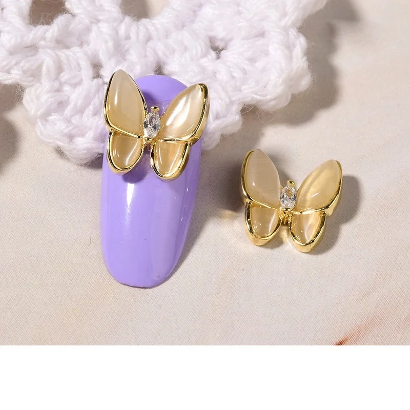 
Butterfly Charm Zircon Alloy 3D Nail Art Decorations Luxury Shiny Crystal Pendant Jewelry Manicure Design Accessories 