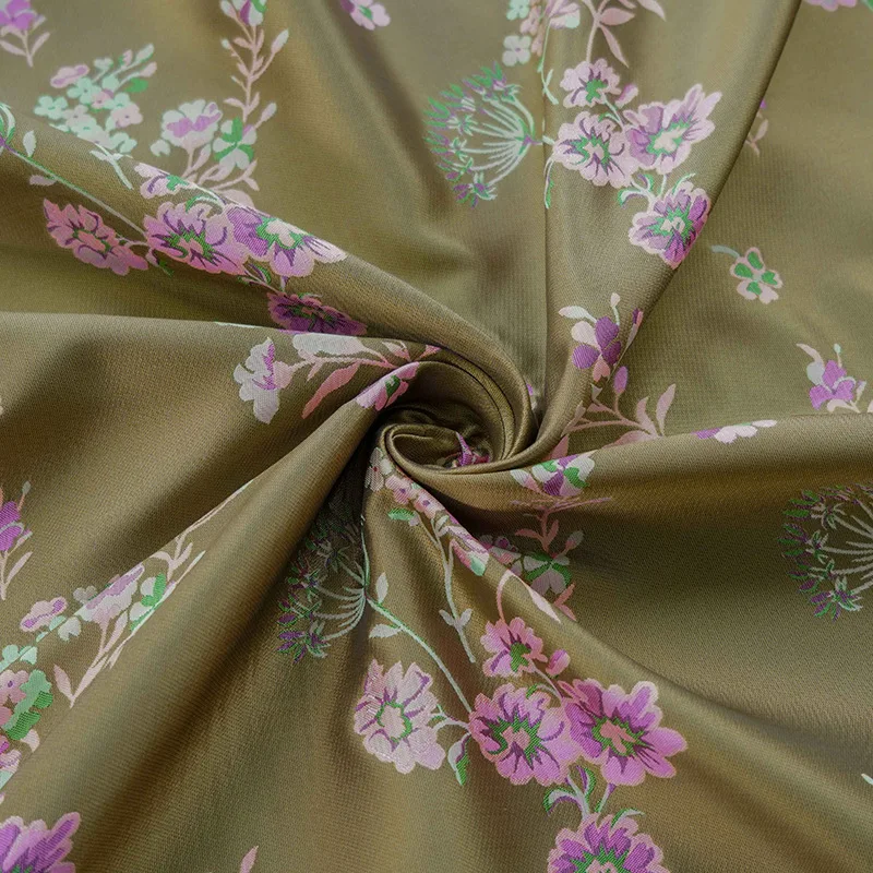 Top fashion Soft and smooth antique Hanfu vintage flower cheongsam yarn-dyed fabric for skirt