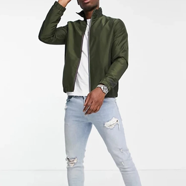 custom bomber jacket men wholesale men sports strip zipper waterproof jacket