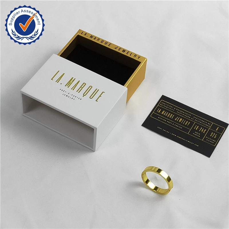 Custom Logo Printed Jewelry Gift Bag Necklace Box Package Slide Drawer Paper Box For Jewelry Packaging
