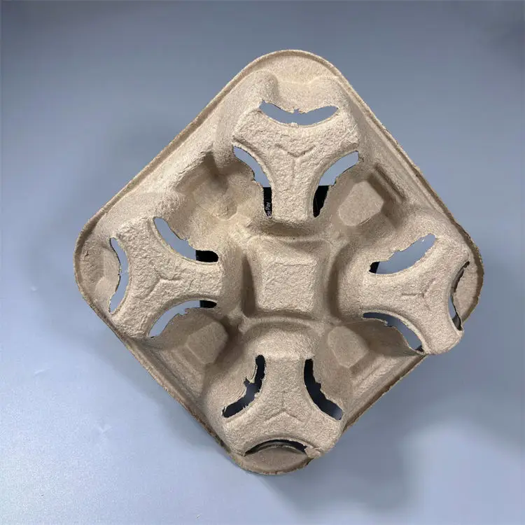 Custom Disposable Cardboard Cup Carrier Tray Coffee Hot Drink custom 4 Cup Holder Tray