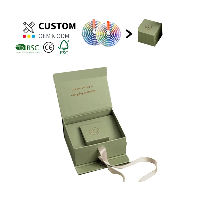 Boutibox индивидуальная биообезжириваемая Экологически чистая коробка для ювелирных изделий упаковки с ленточным бантом благодарственные открытки