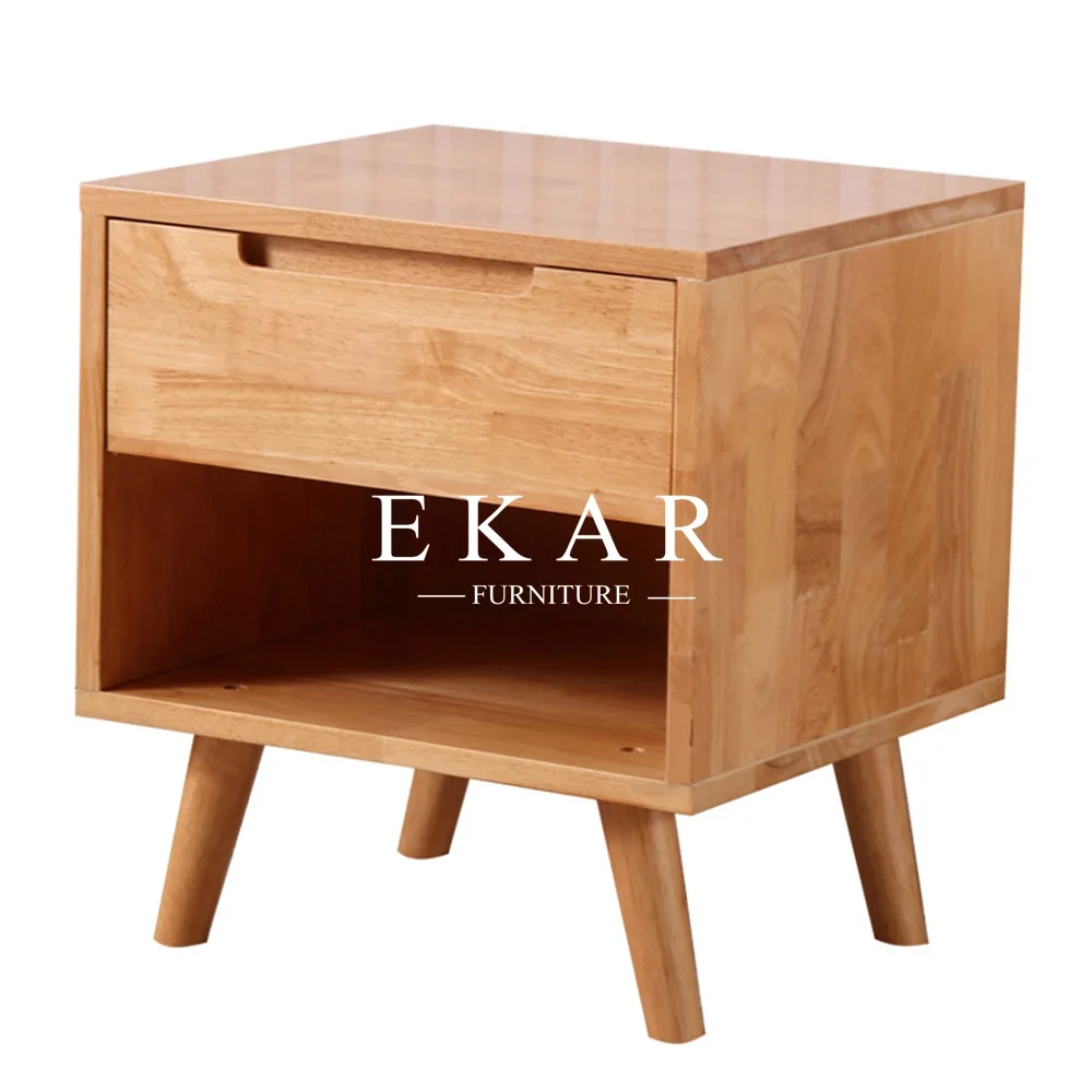 Contemporary Style Oak Wood 1 Drawer Modern Simple Night stand Bed End Table Bedside Table