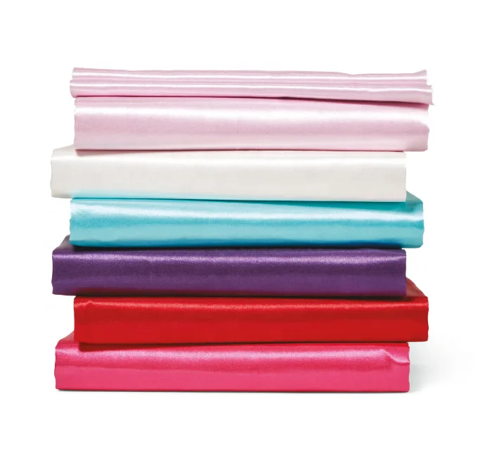 High Quality Lightweight 100% Polyester Satin Fabric Pillowcase Decoration Lining Pijama with Silk Touch