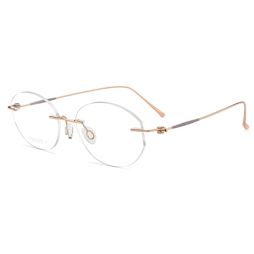Osicare High Quality Custom Frameless IP Prescription Women Eyewear 3 Piece Eyeglasses Titanium Rimless Glasses Optical Frames
