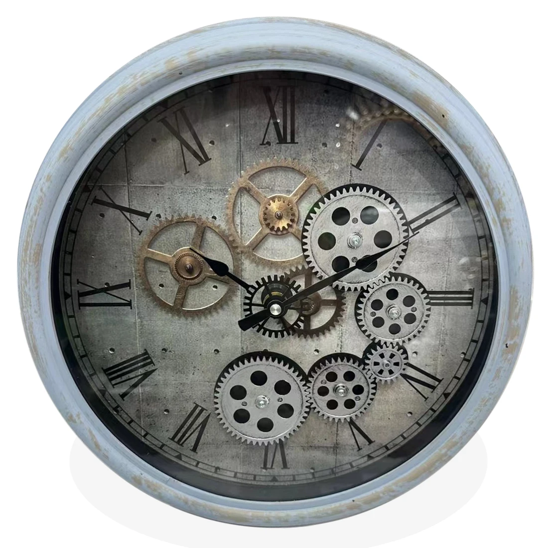 cheap price plastic luxury unique wall clocks with rotating gears