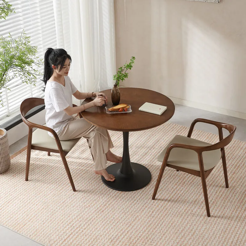 Coffee Table Customize Europe Style  Dining Table Round Metal Wood Home Furniture Cafe Table