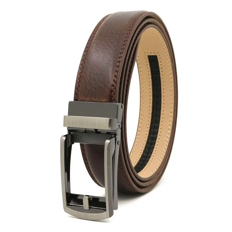 Automatic Buckle Two-Layer Cow Leather Belt Weightlifting Leather Belt Women genuine leather belts