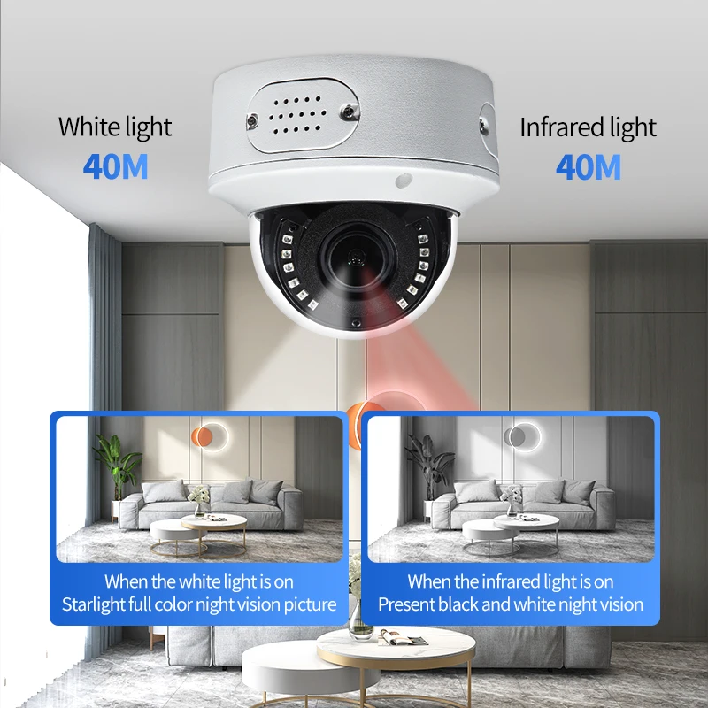 4MP Full HD WiFi охранная сетевая камера металлическая Антивандальная IP-камера для помещений