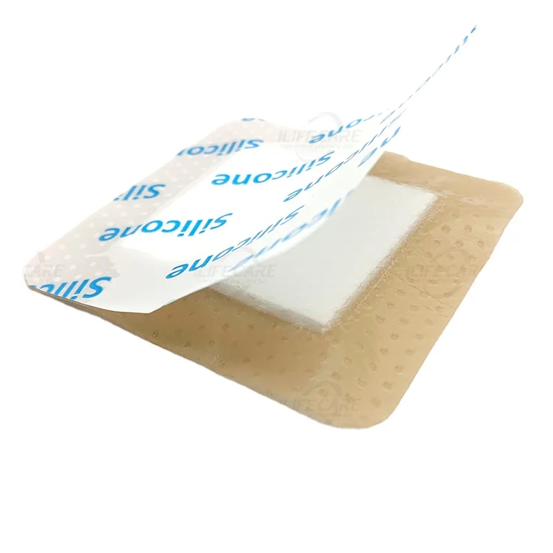 Silicone Foam Dressing with Border Adhesive  Waterproof Wound Dressing Bandage for Wound Care
